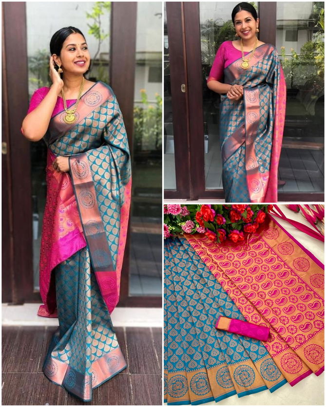 MF 50 Soft Lichi Silk Designer Saree Catalog